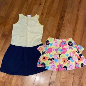 EUC girls Hanna Andersson 130/140 dress and skirt